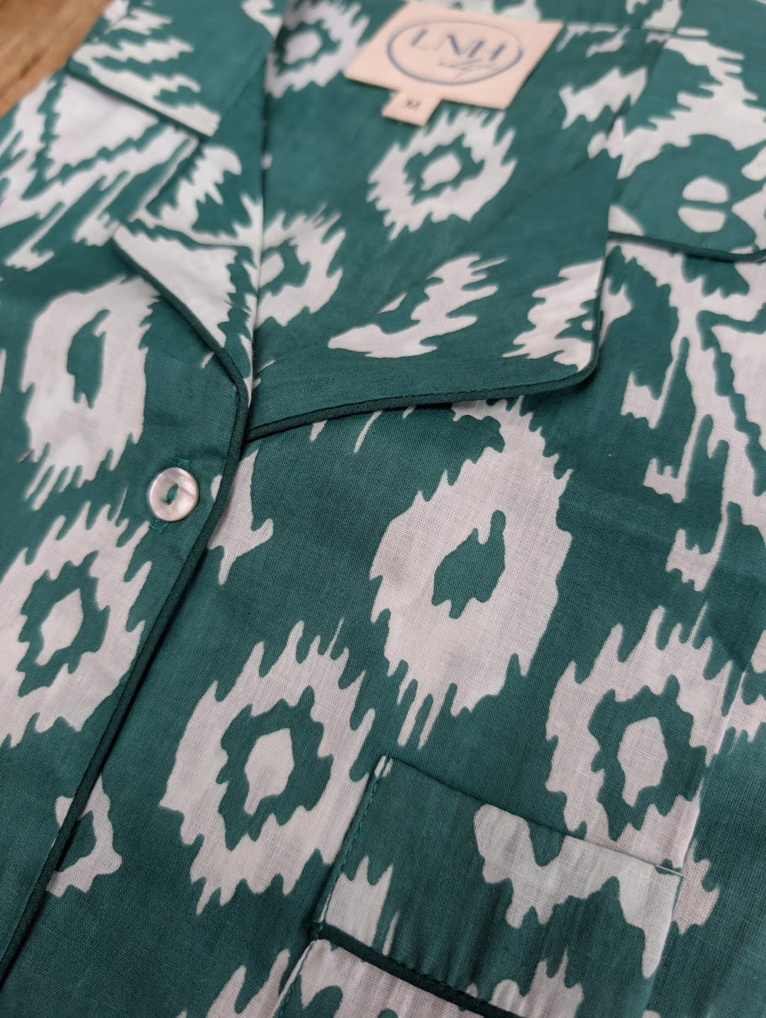 Green Ikat Pyjama Set, Long