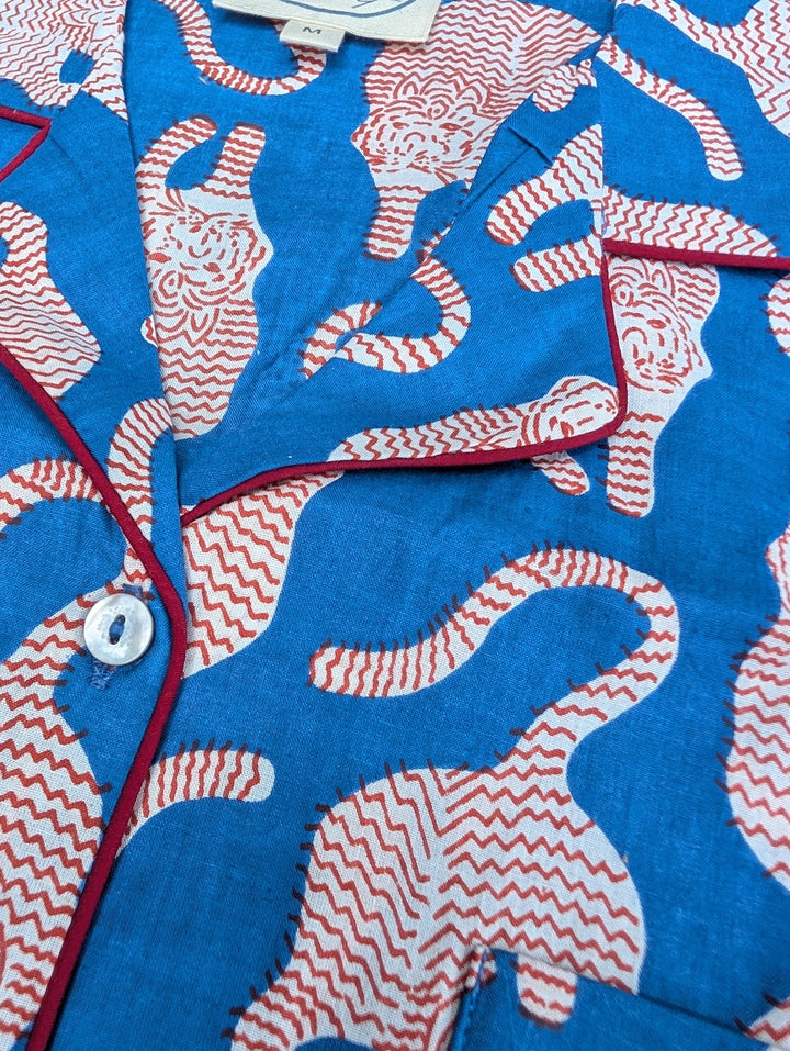 Blue Tiger Pyjama Set, Long