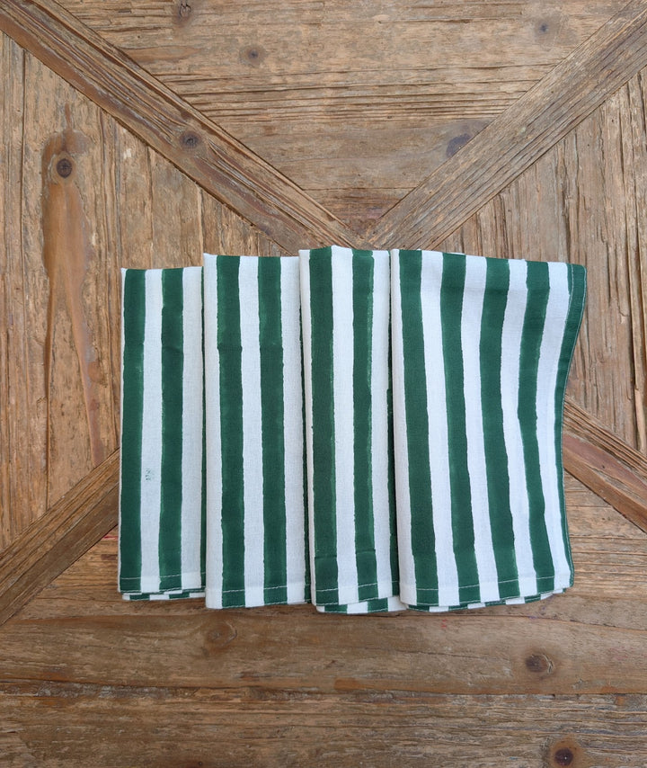 Ivy Napkins, Set of 4 | Green stripe | LNH Edit