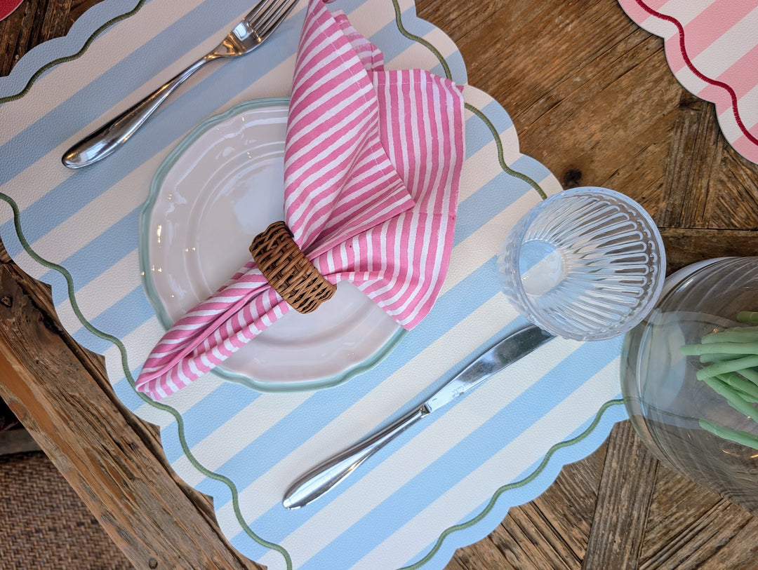 Pink stripe  Napkin, Set of 4