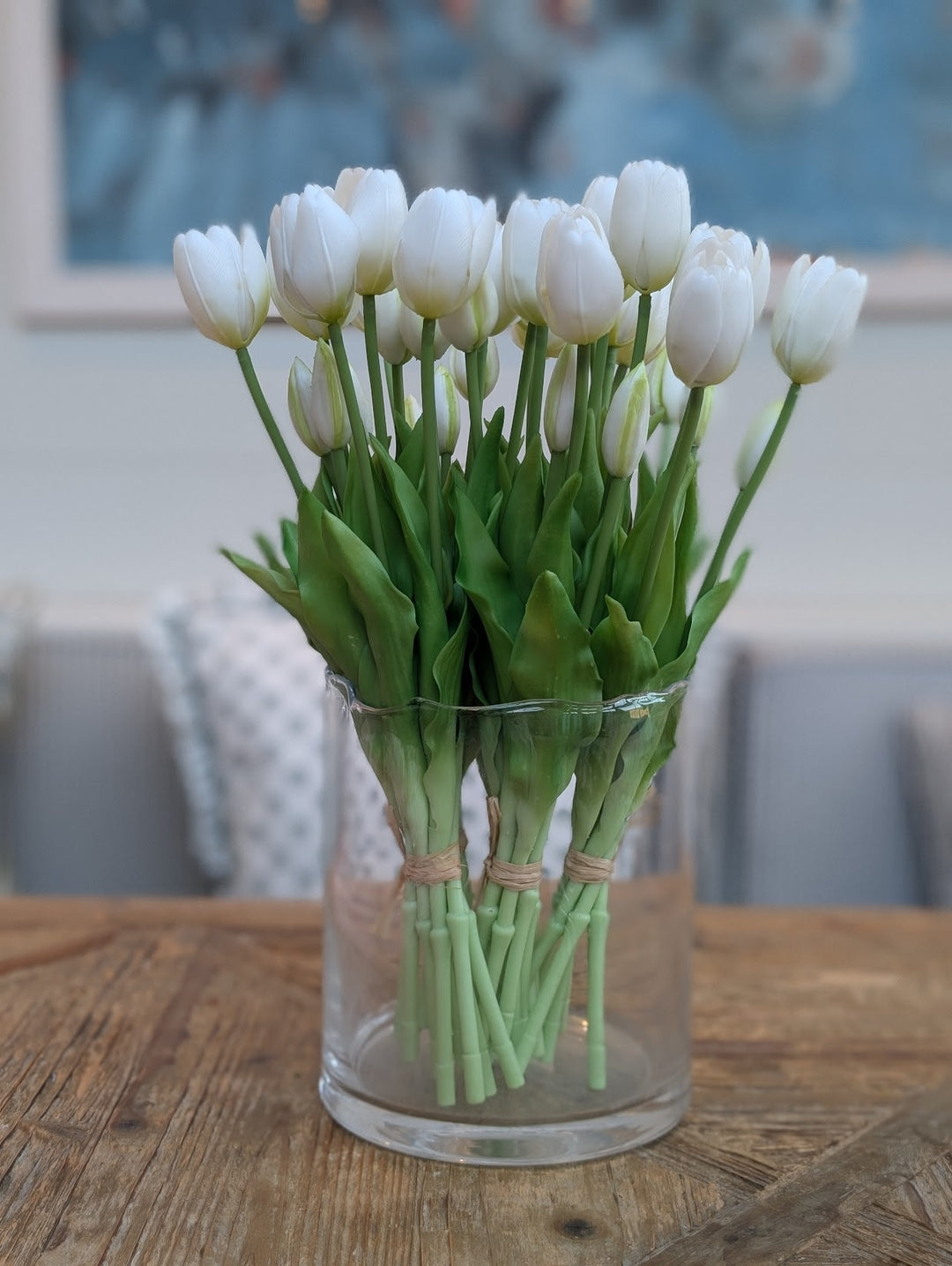 Faux White Tulip Stem