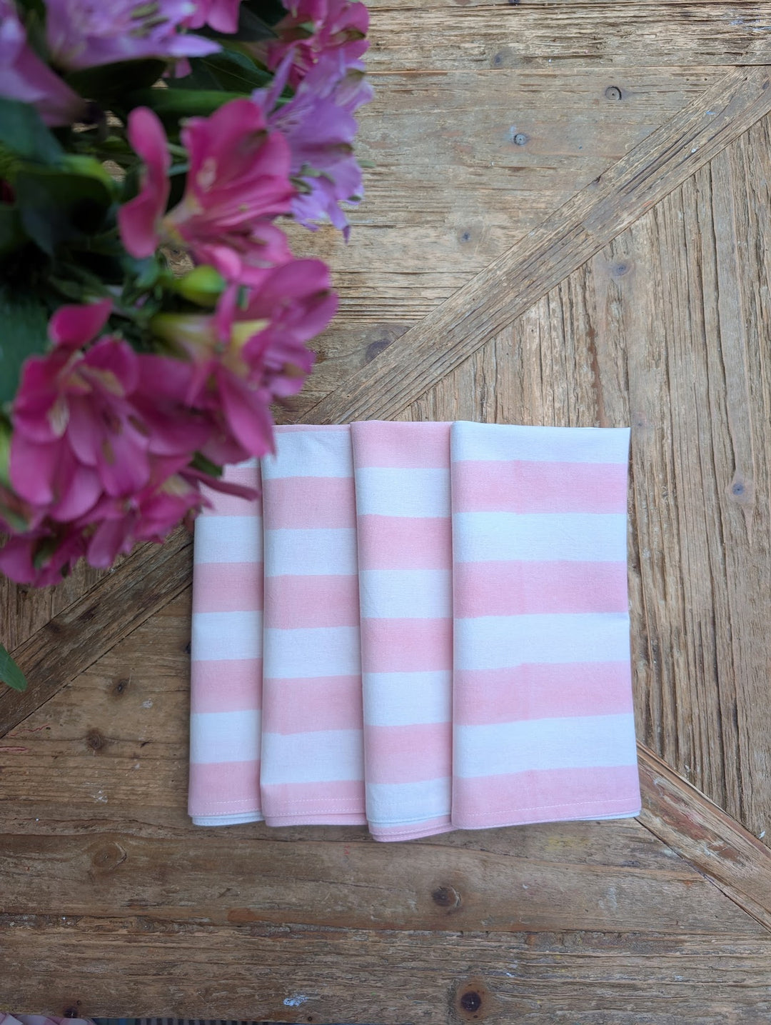 Pink Stripe  Napkins, Set of 4 | LNH Edit