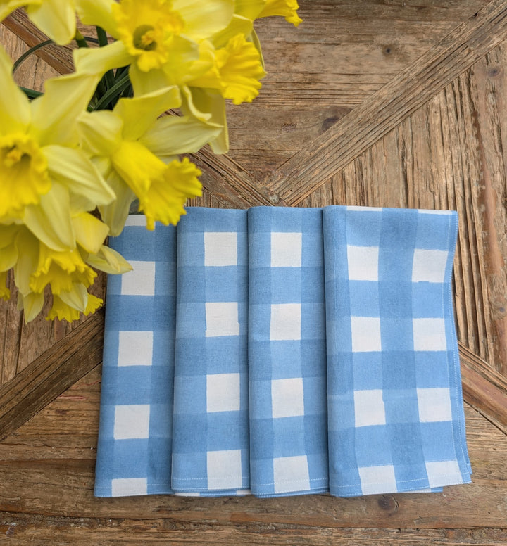 Gingham Blue Napkins, Set of 4 | LNH Edit