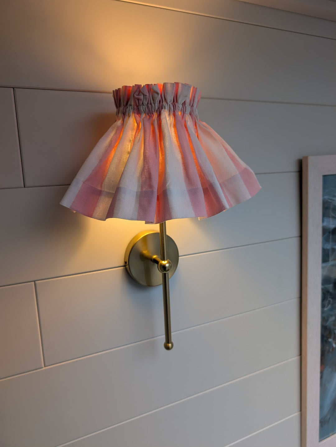 Small Pink Stripe  Lampshade Cover