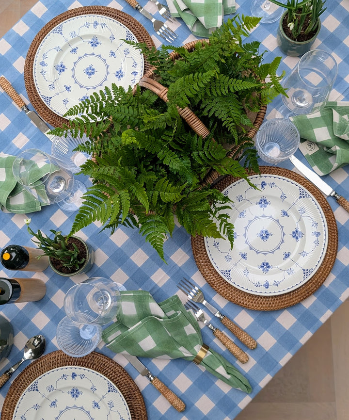Gingham Blue Rectangle Tablecloth