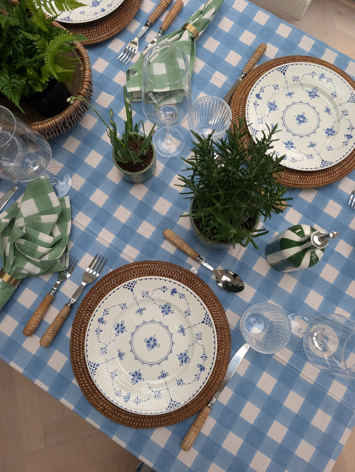 Gingham Blue Rectangle Tablecloth