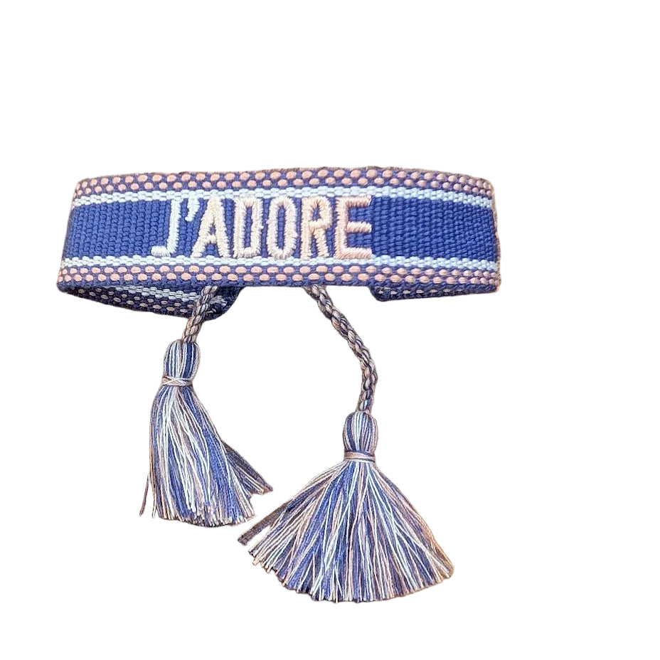 J'adore Blue Woven Bracelet