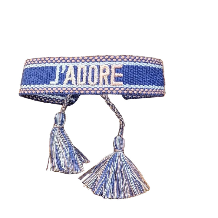 J'adore Blue Woven Bracelet