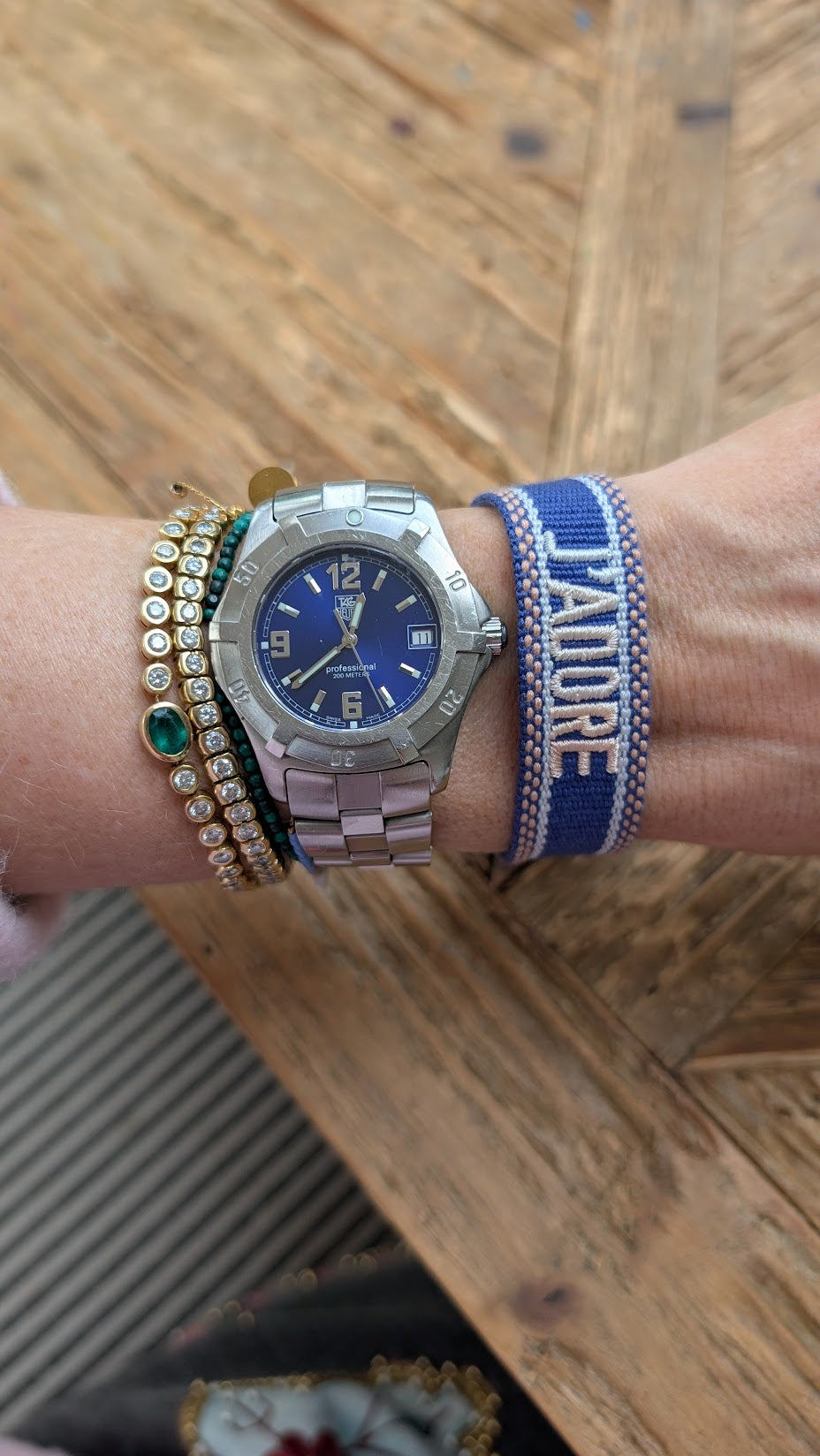 J'adore Blue Woven Bracelet