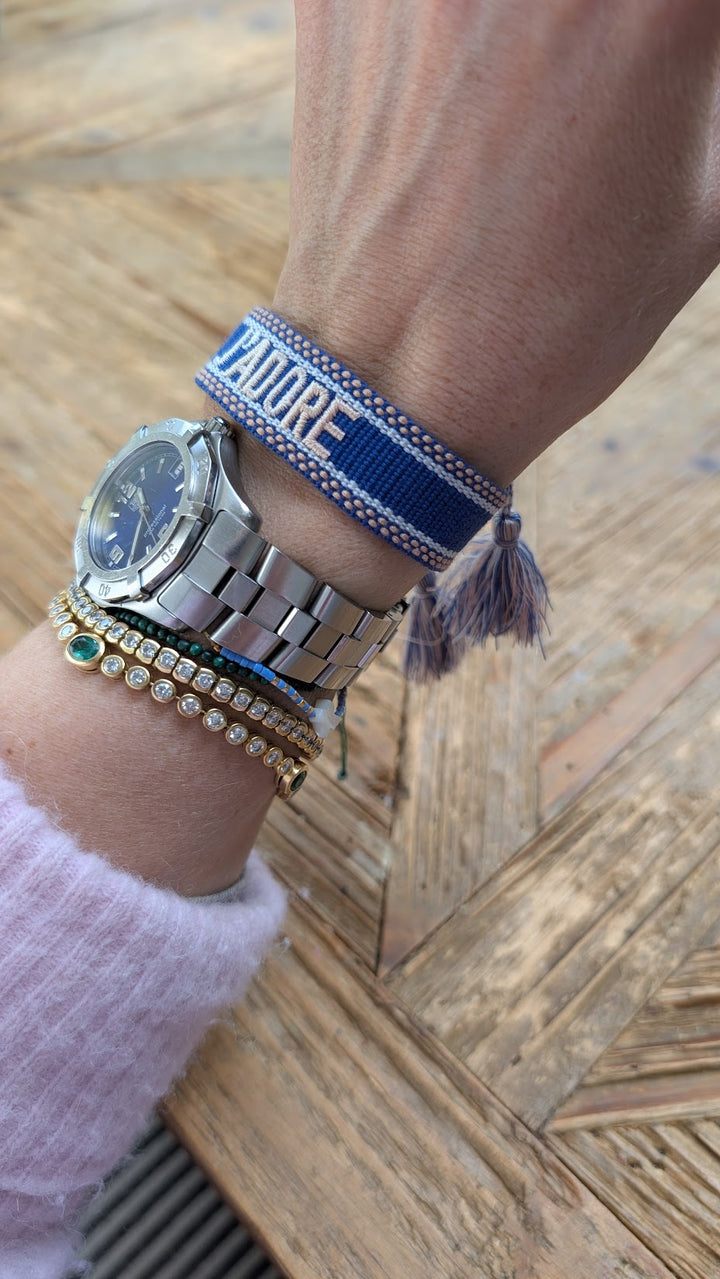 J'adore Blue Woven Bracelet