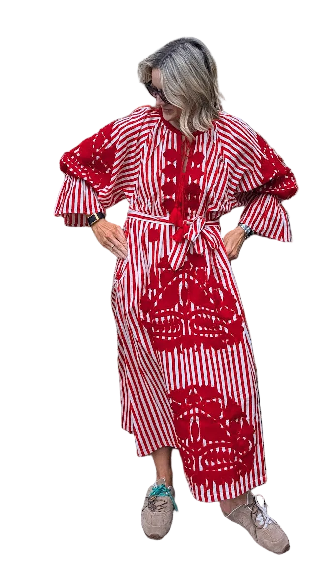 Simran dress Stripe Red LIMITED EDITION-Dresses-LNH Edit