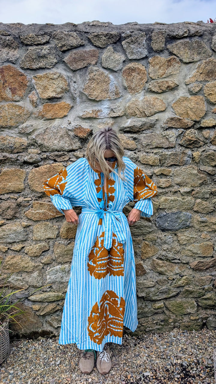 Simran dress Stripe Blue LIMITED EDITION-Dresses-LNH Edit
