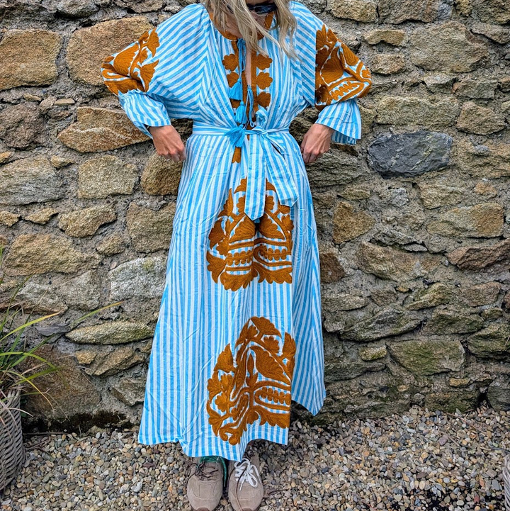 Simran dress Stripe Blue LIMITED EDITION-Dresses-LNH Edit