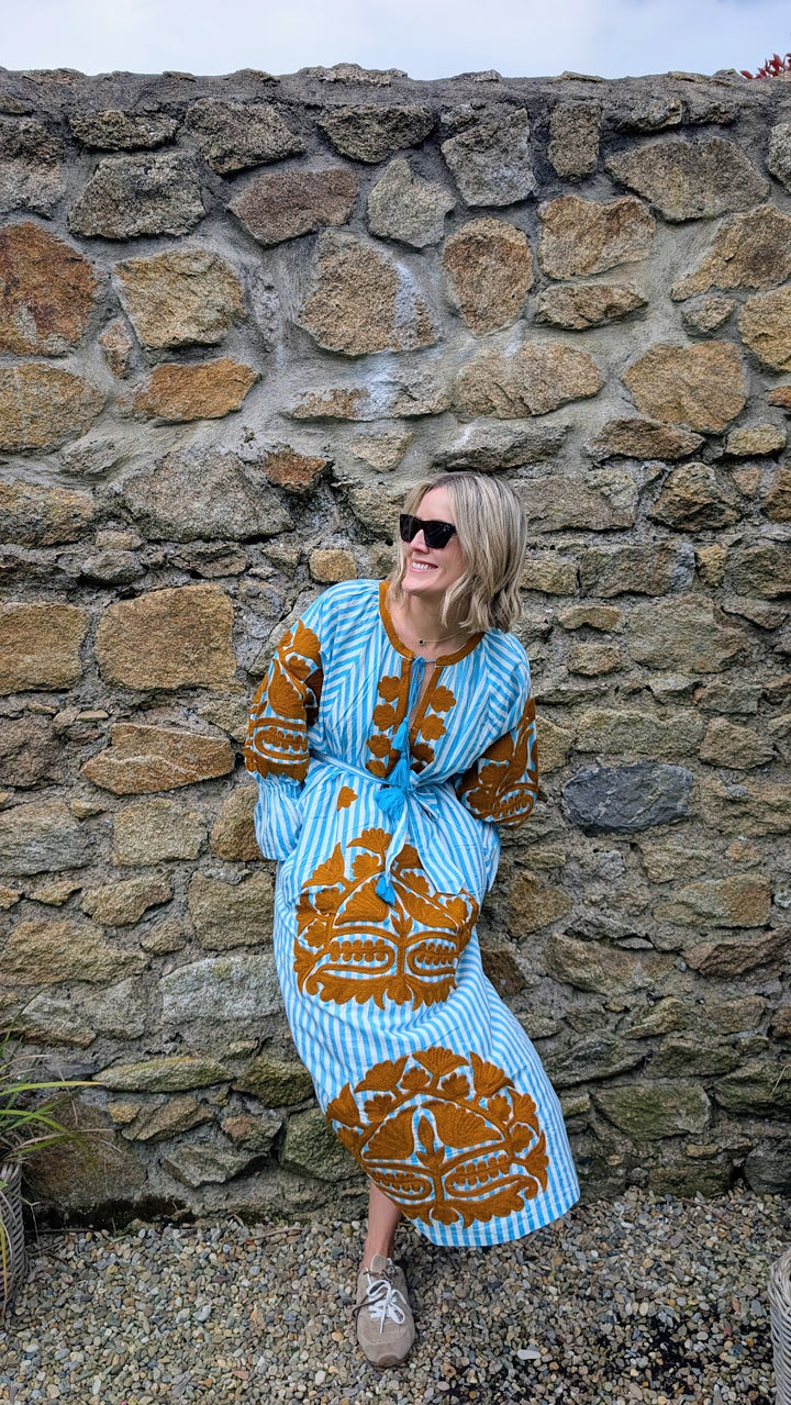 Simran dress Stripe Blue LIMITED EDITION-Dresses-LNH Edit