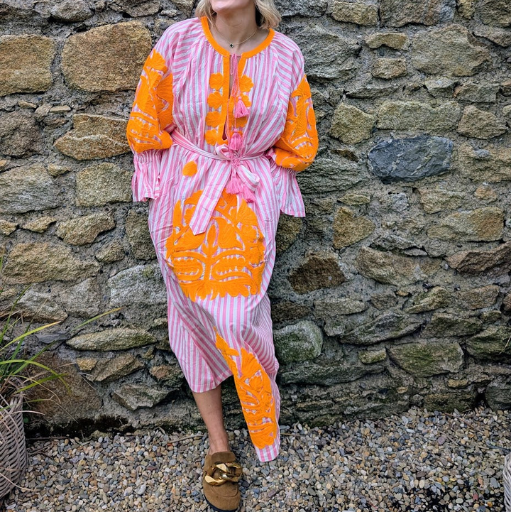 Simran dress Stripe Pink LIMITED EDITION-Dresses-LNH Edit