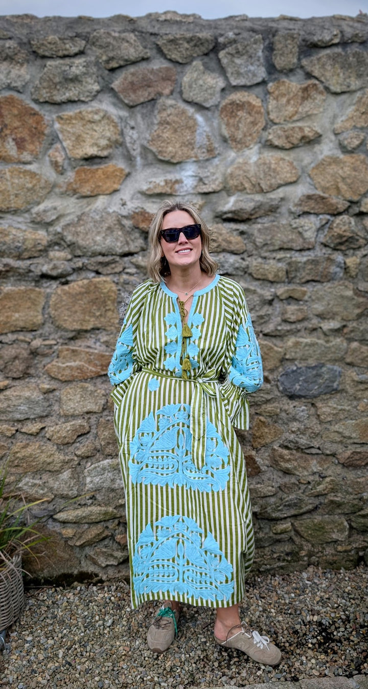 Simran dress Stripe Green LIMITED EDITION-Dresses-LNH Edit