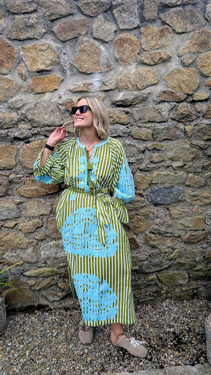 Simran dress Stripe Green LIMITED EDITION-Dresses-LNH Edit