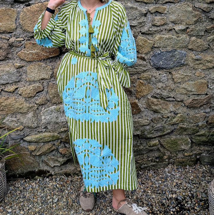 Simran dress Stripe Green LIMITED EDITION-Dresses-LNH Edit
