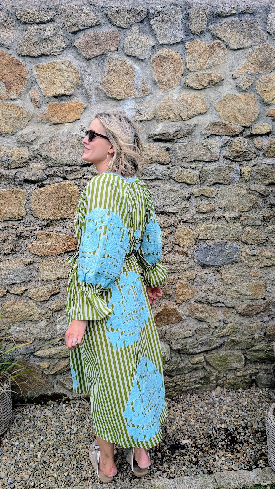 Simran dress Stripe Green LIMITED EDITION-Dresses-LNH Edit
