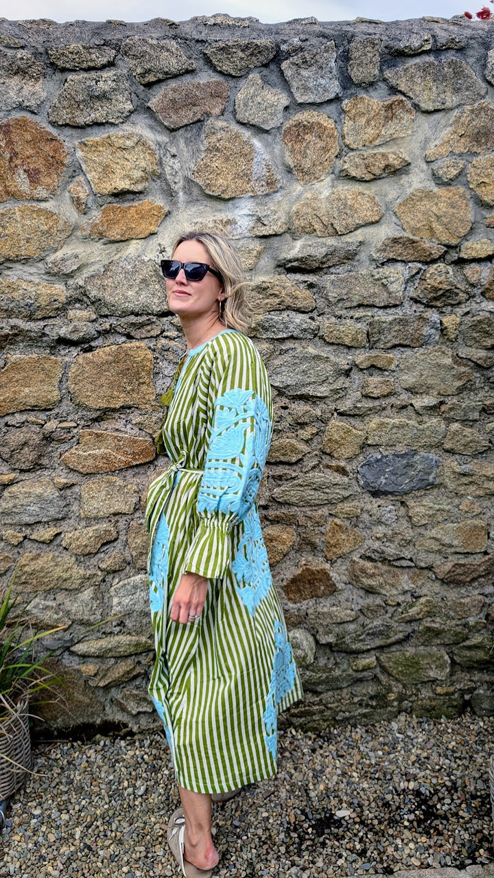 Simran dress Stripe Green LIMITED EDITION-Dresses-LNH Edit