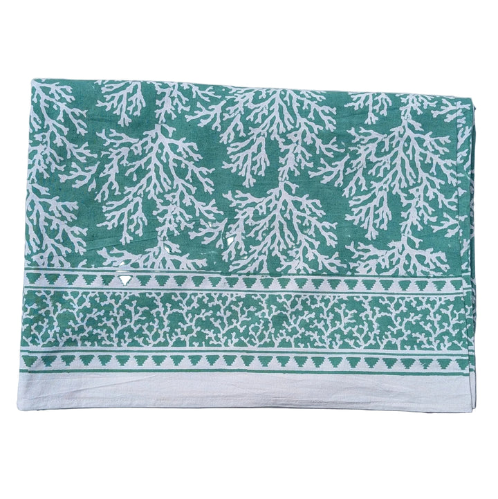 Coral Green Rectangular Tablecloth