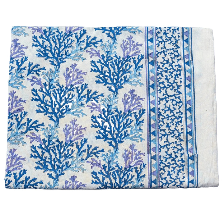 Coral Blue/White Rectangular Tablecloth