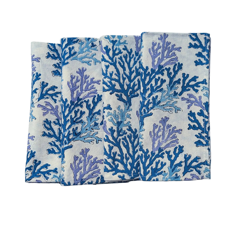 Coral Blue Napkin, Set of 4