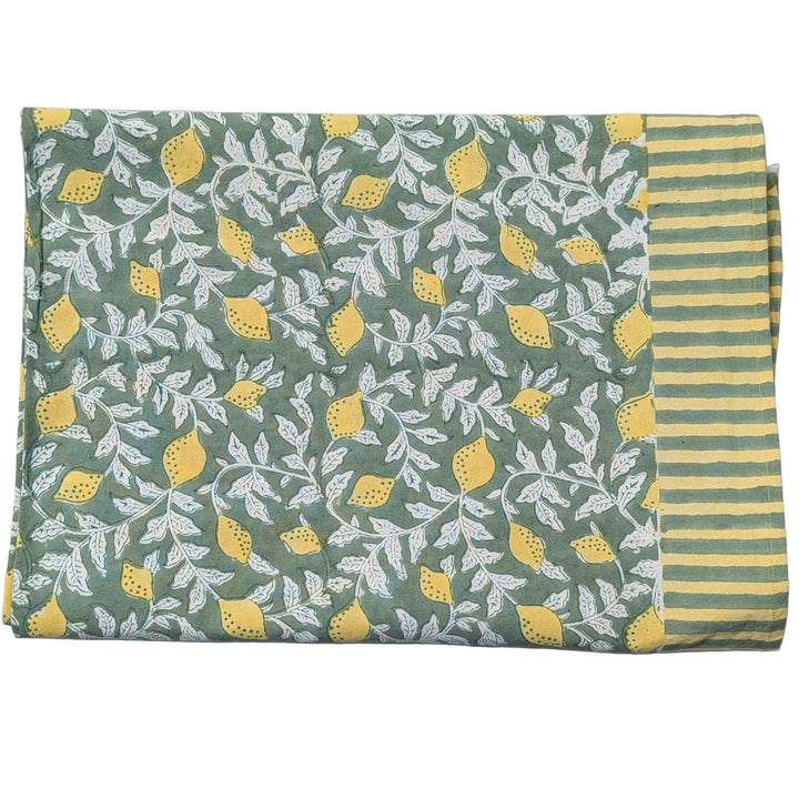 Green French Lemon Rectangular Tablecloth