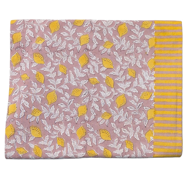 Pink French Lemon Rectangular Tablecloth