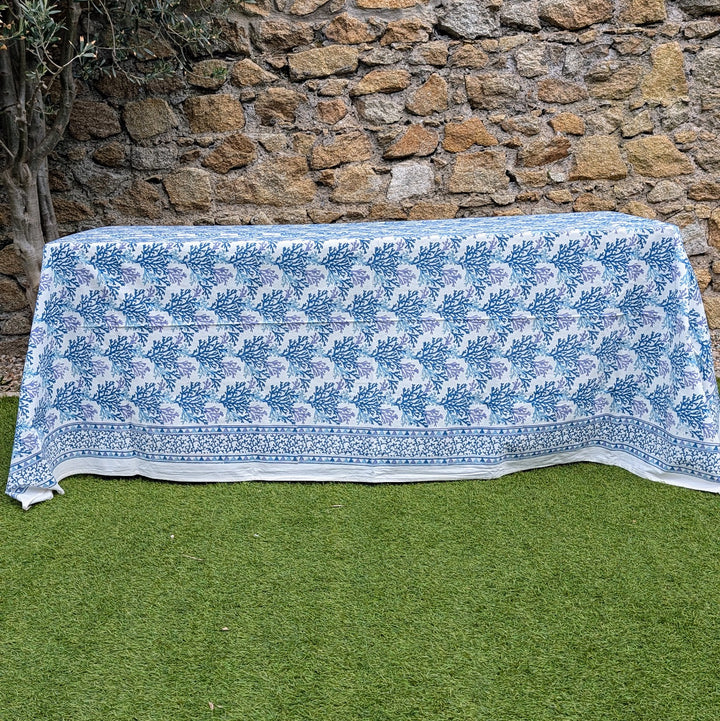 Coral Blue/White Rectangular Tablecloth