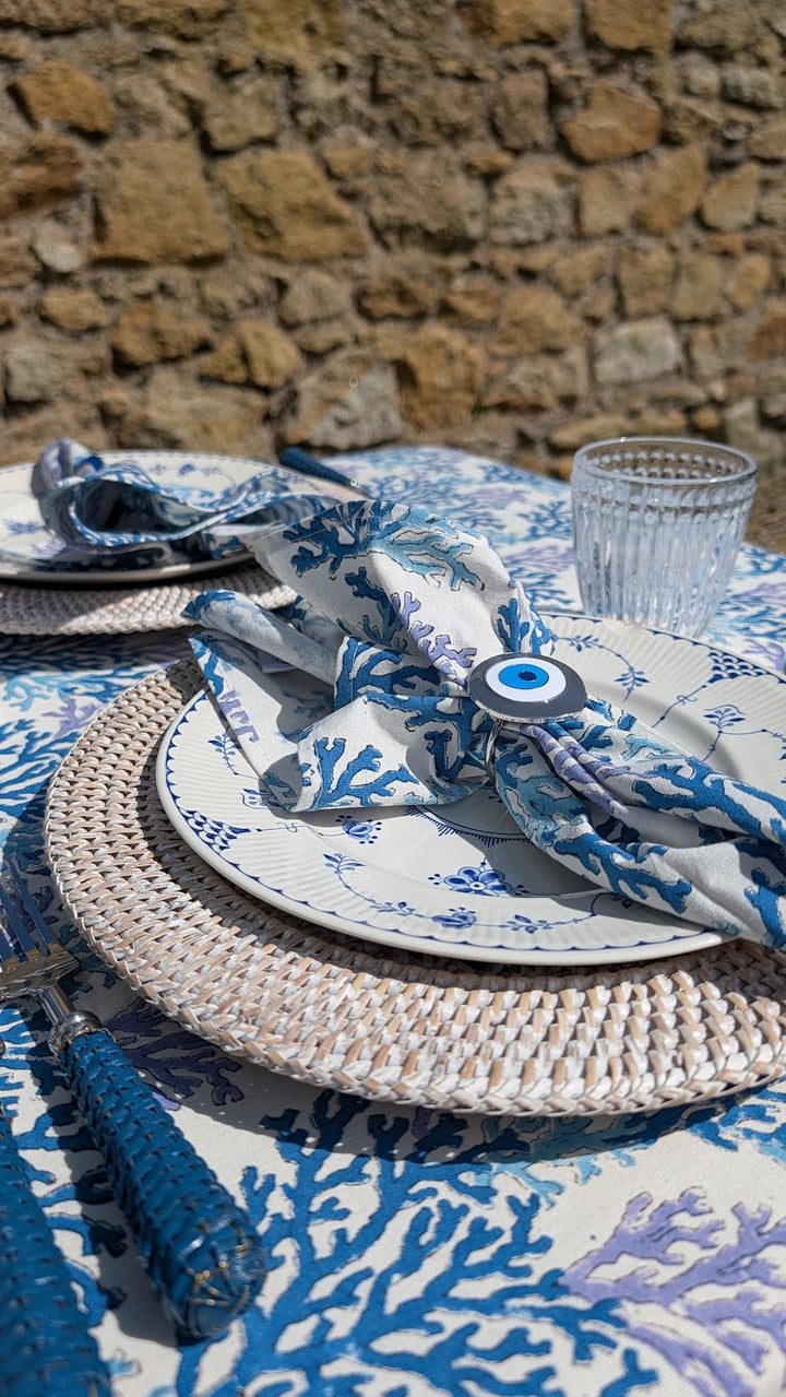 Coral Blue Napkin, Set of 4