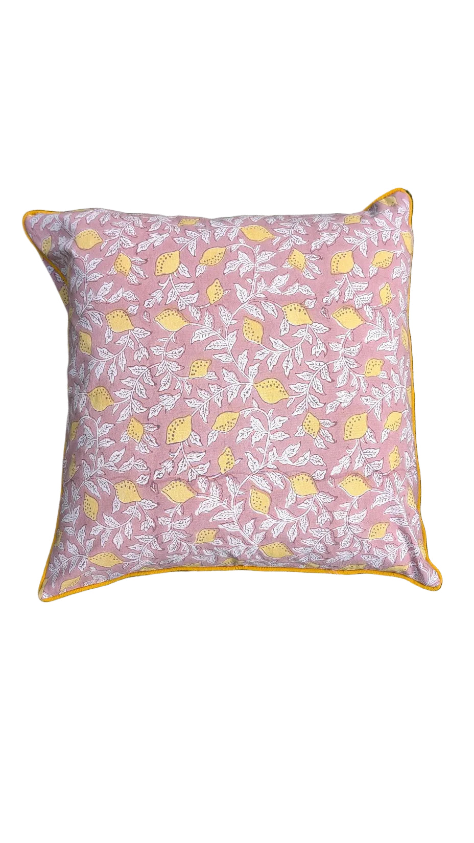 Pink French Lemon Cushion Cover