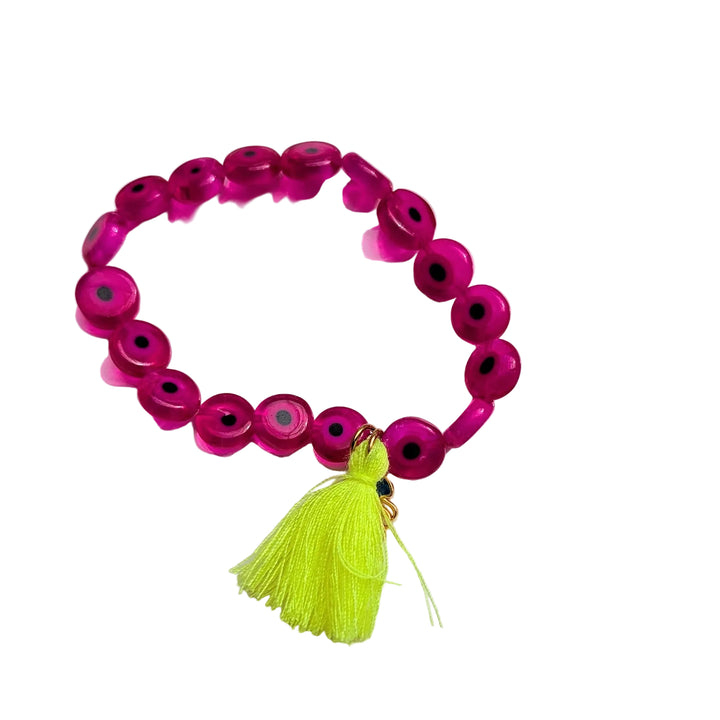 Fuchsia Greek Evil Eye Protection Bracelets with Medusa