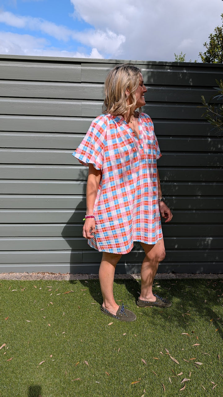 Plaid Puff Sleeve Dress