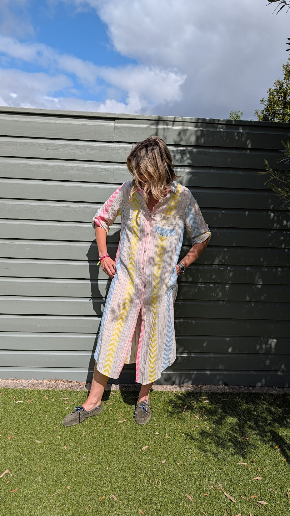 Embroidered Cotton White Shirt Dress