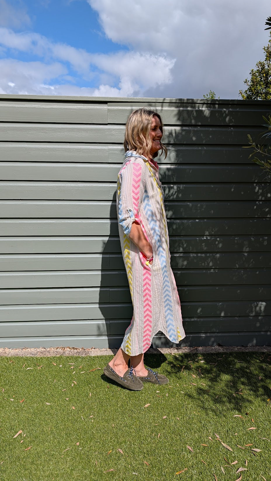Embroidered Cotton White Shirt Dress