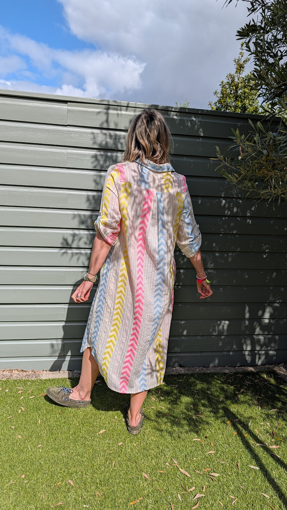 Embroidered Cotton White Shirt Dress