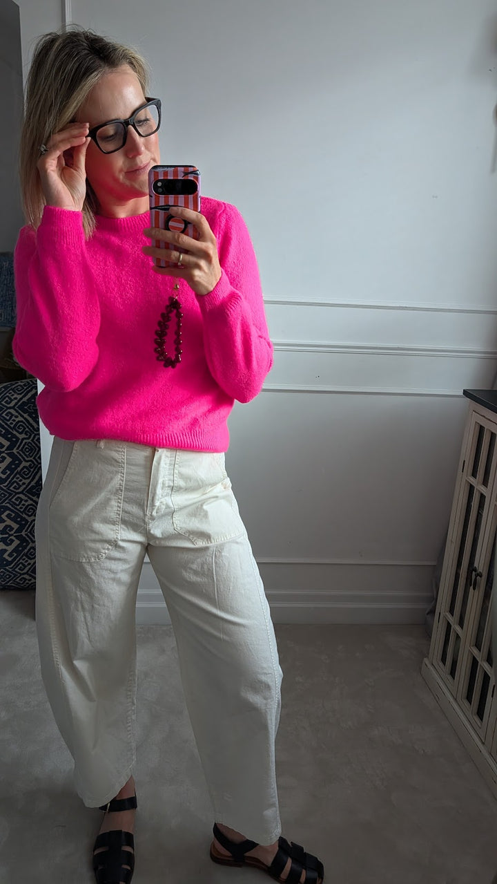 Neon Pink Crewneck Sweater