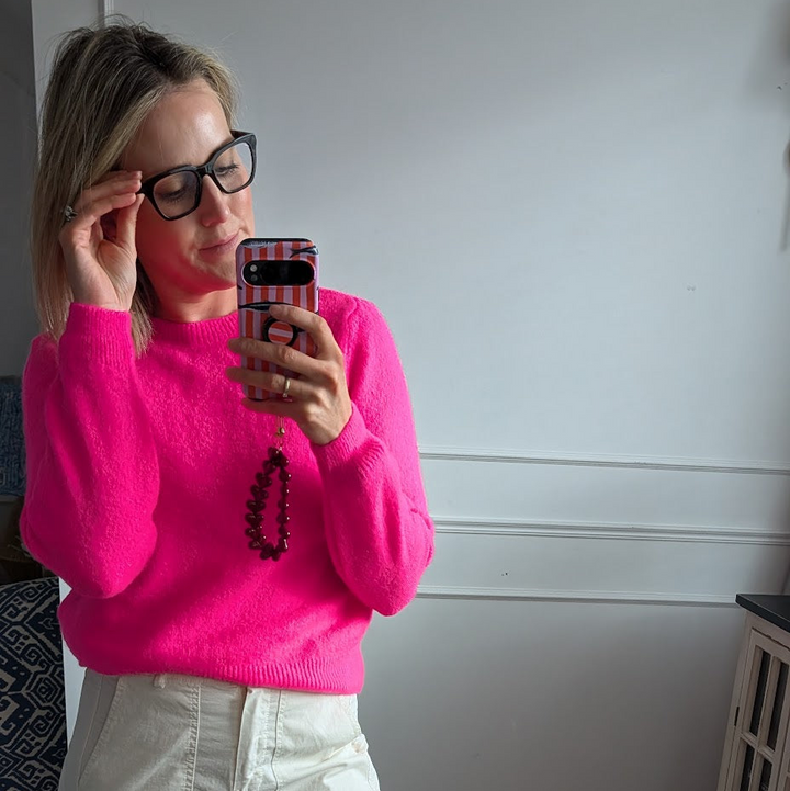 Neon Pink Crewneck Sweater