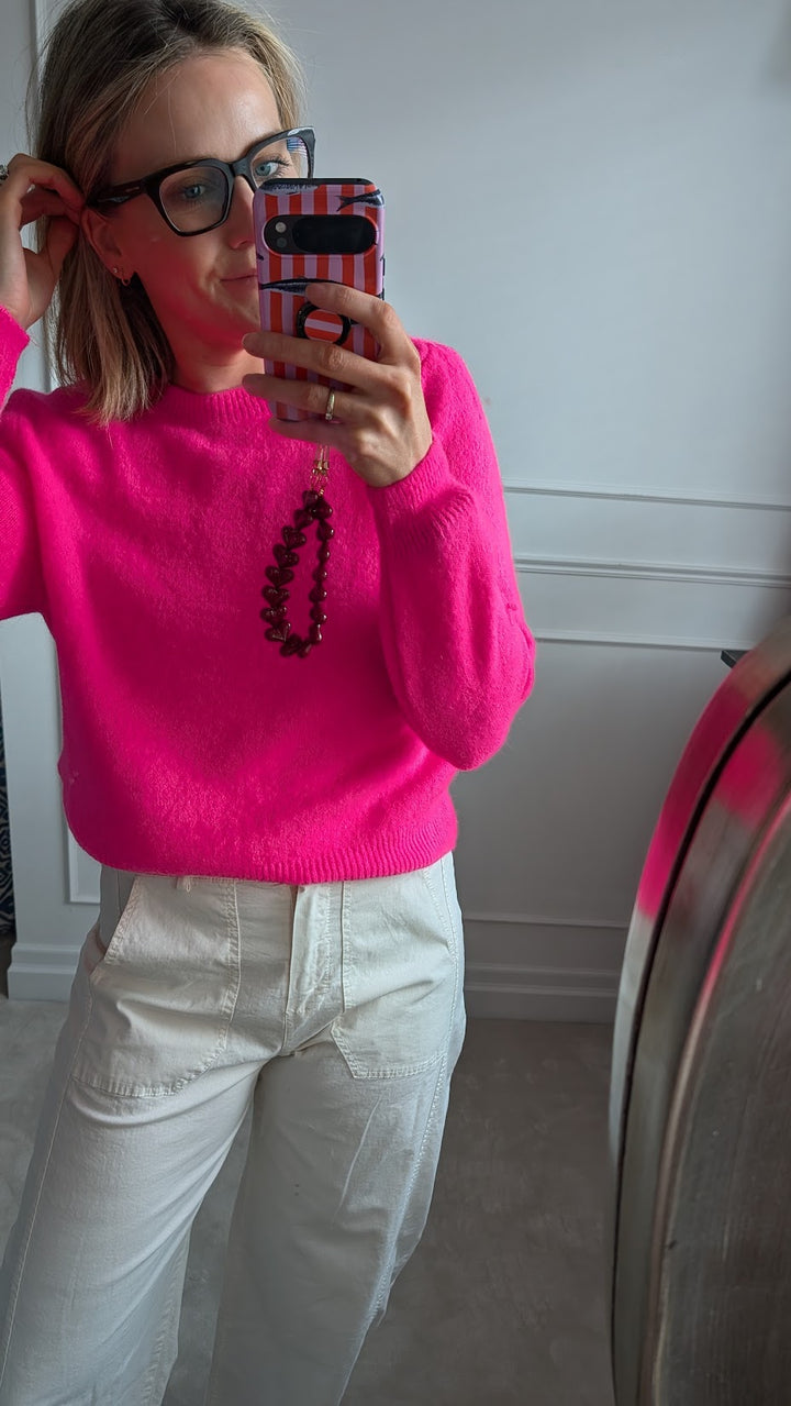 Neon Pink Crewneck Sweater