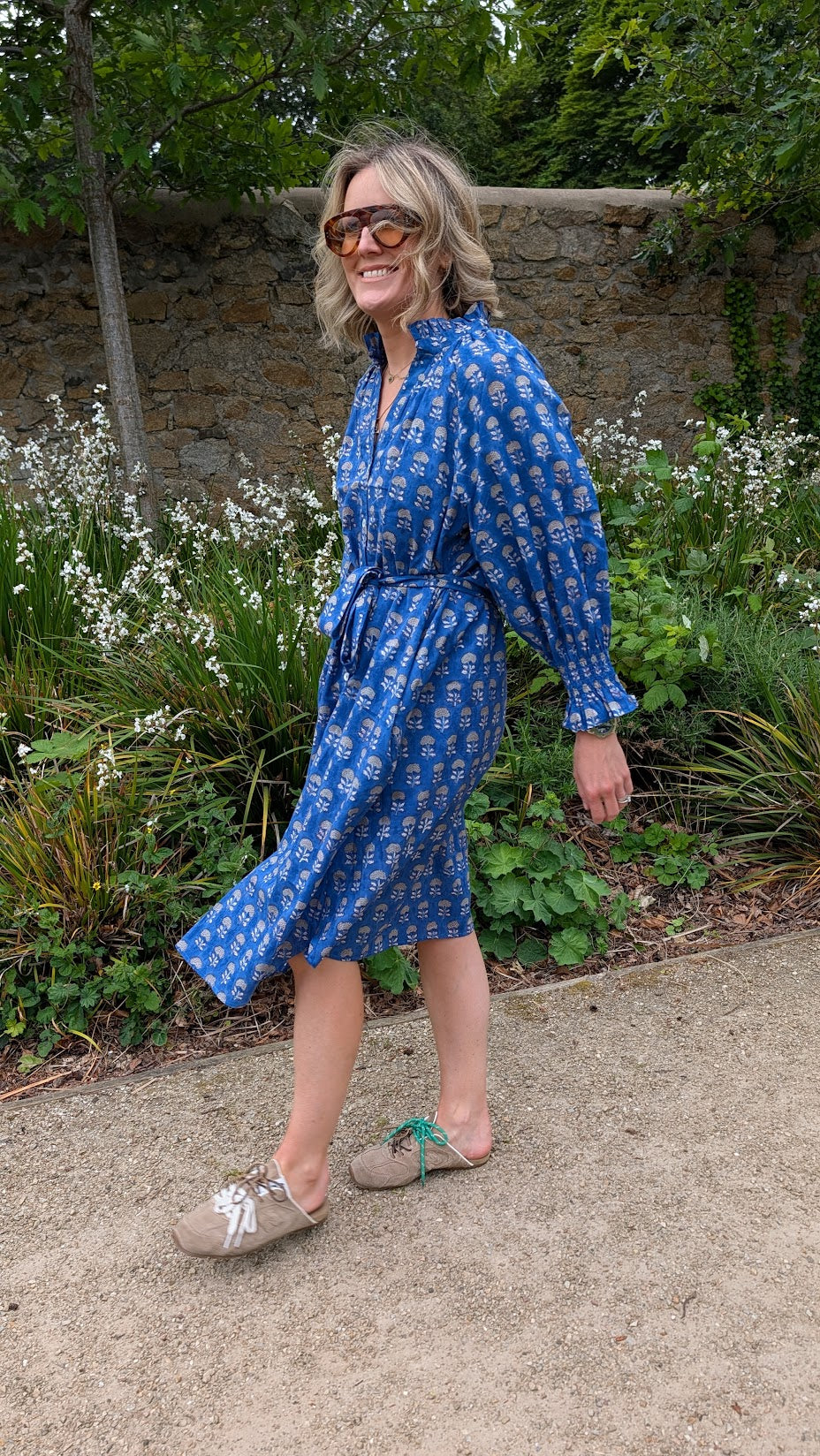 Salomi Blue Floral cotton printed Dress