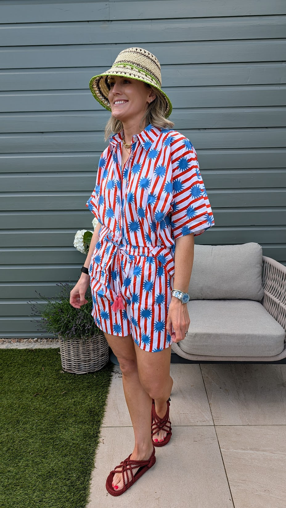 Jordi Short Set Red Stripe Sun
