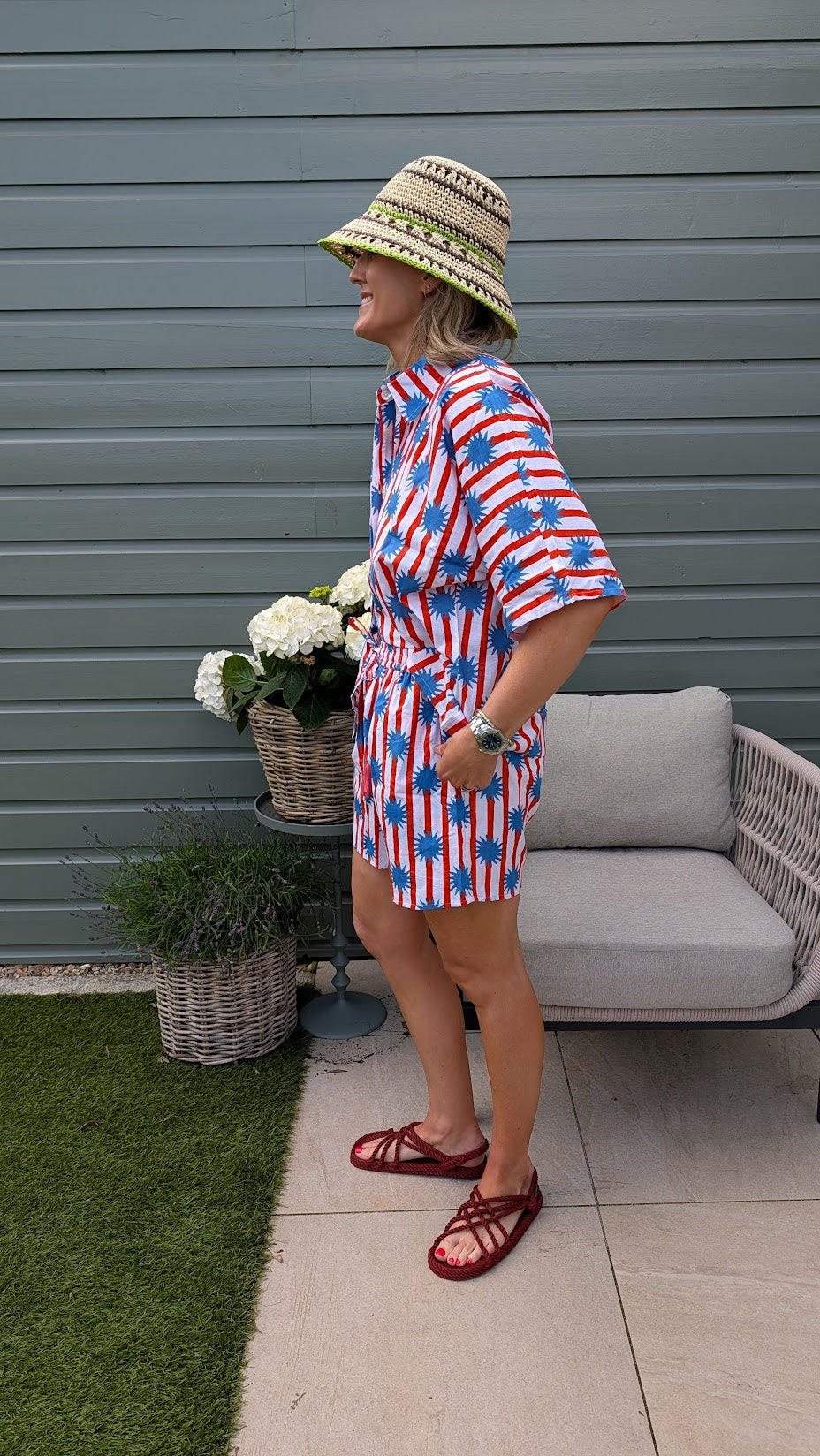 Jordi Short Set Red Stripe Sun