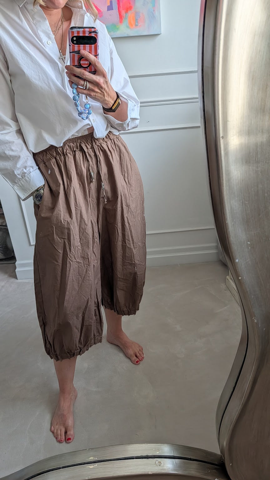 Toffee Balloon Cotton Trousers