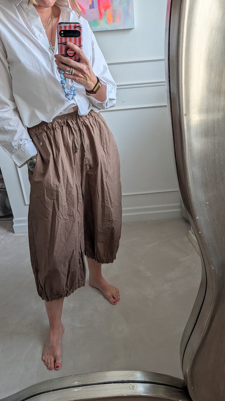 Toffee Balloon Cotton Trousers