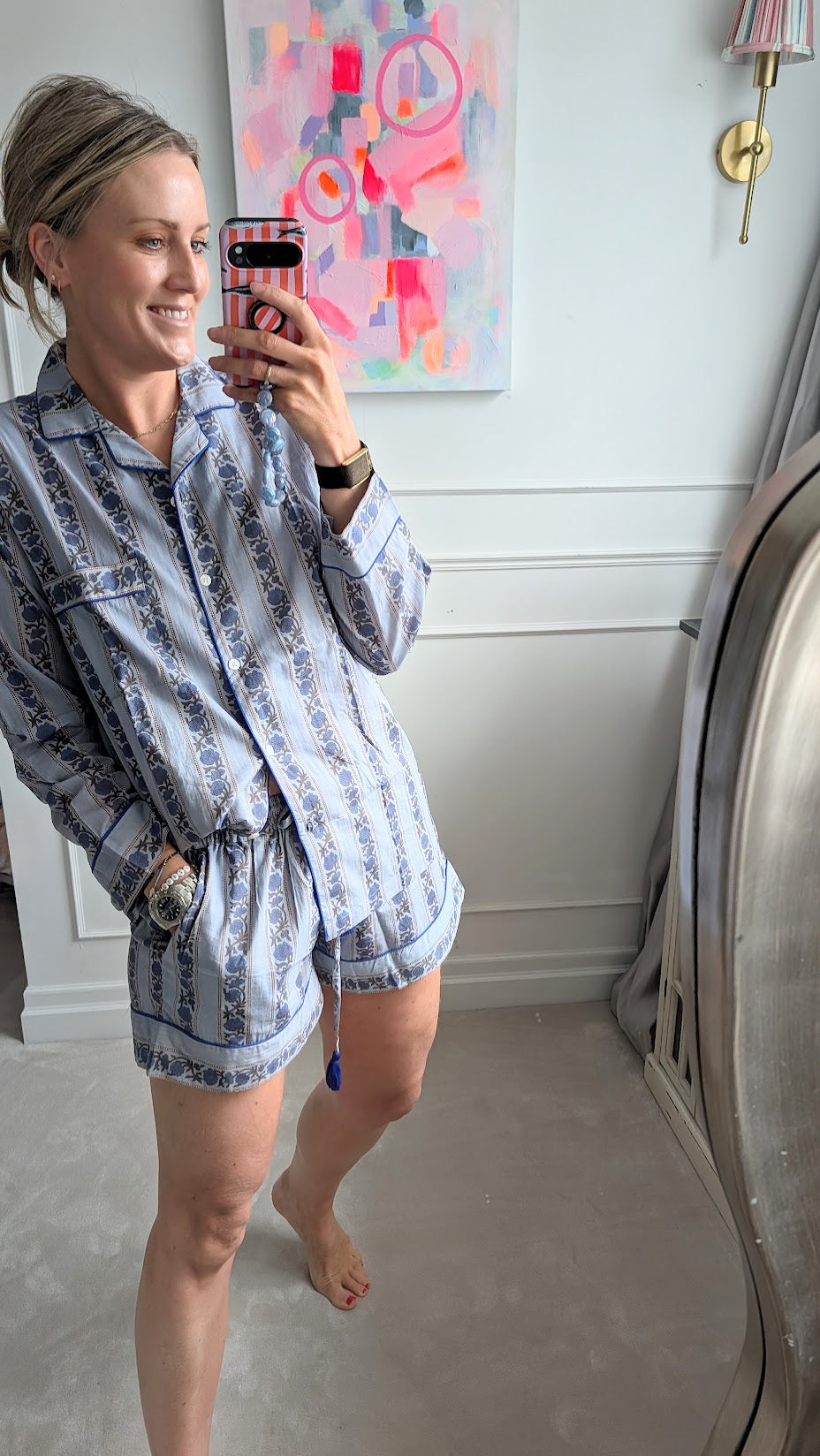 Rose Blue Pyjama Set- Short