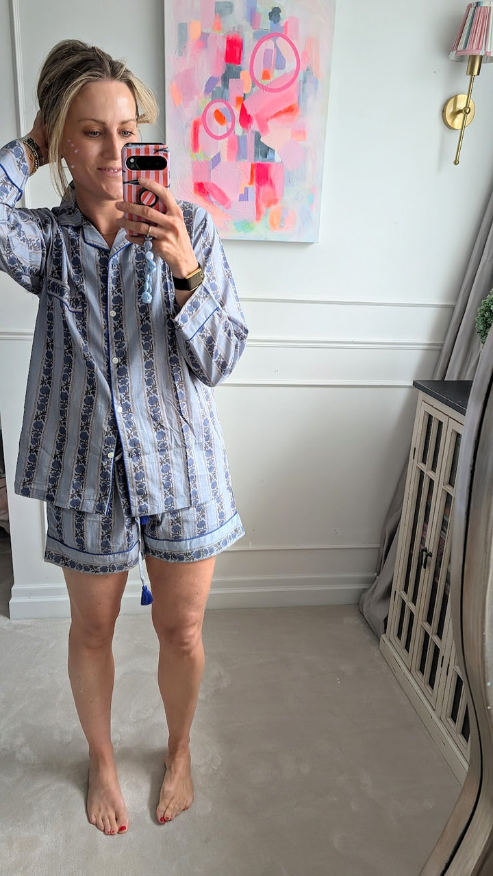 Rose Blue Pyjama Set- Short