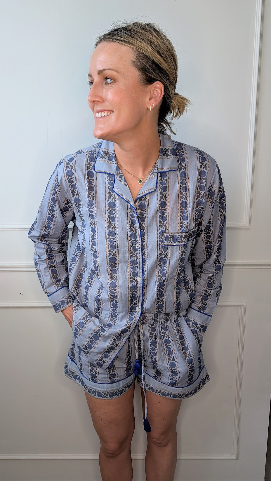 Rose Blue Pyjama Set- Short
