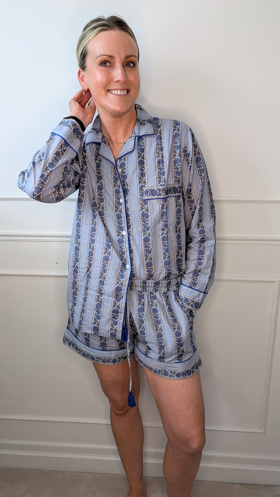 Rose Blue Pyjama Set- Short