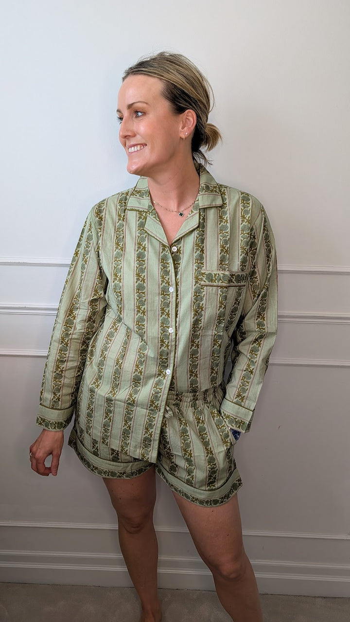 Rose Green Pyjama Set- Short